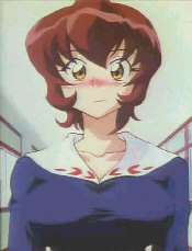 No, even though she has the blush and nothing is on her chest, that does NOT mean that there's some hentai goin' on 'down there'!